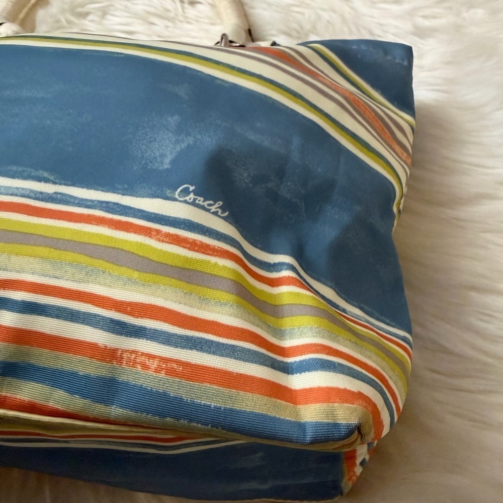 Coach Multicolor Striped Tote Bag - Picture 8 of 14